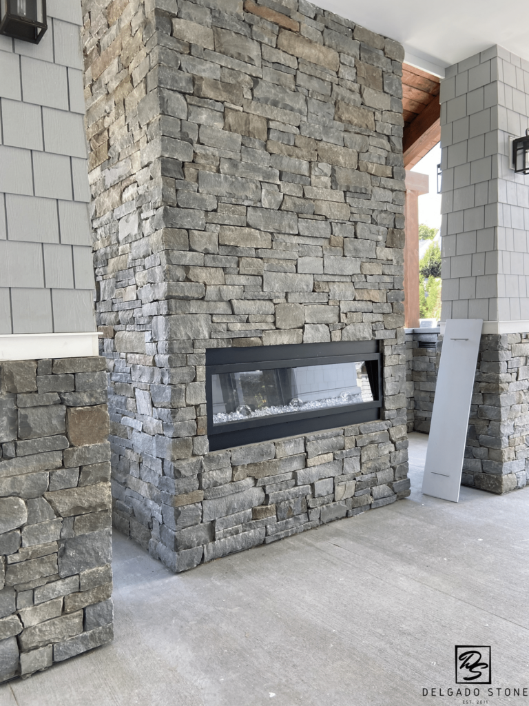 Delgado Stone Cwall Ashlar Fireplace