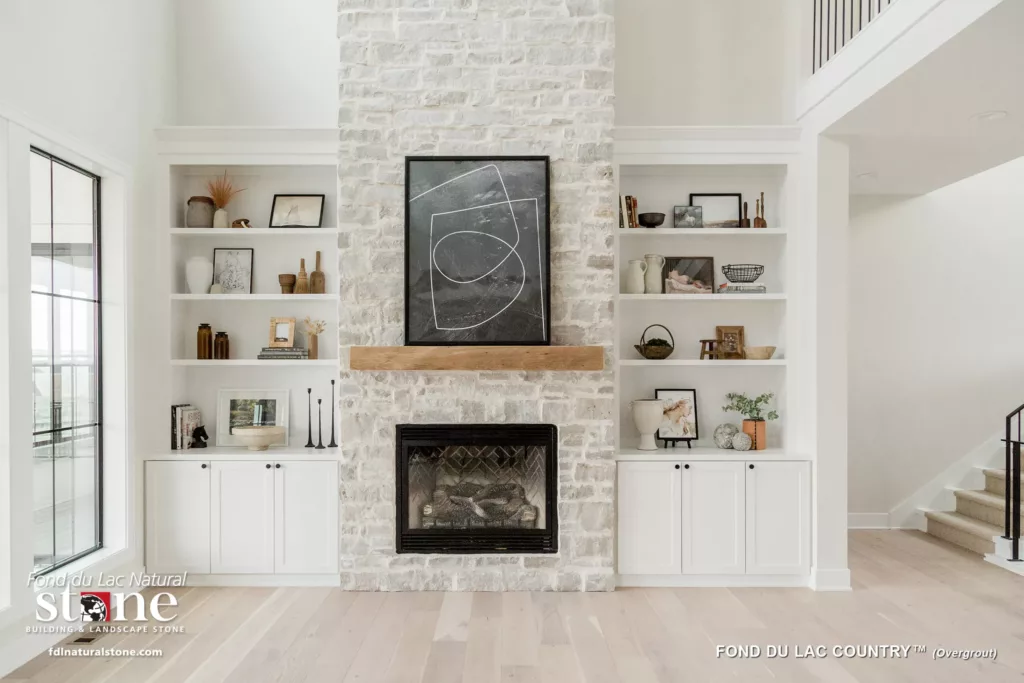 Fond du Lac Natural Stone: Country Fireplace